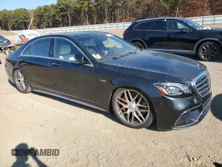 2019 Mercedes-Benz S-Class AMG S 63 with VIN WDDUG8JBXKA483818, listed as a Copart auction lot 70578034 with 55,084 mi miles and Salvage Title. Bid and sale history available at carsss.com. Image 4.