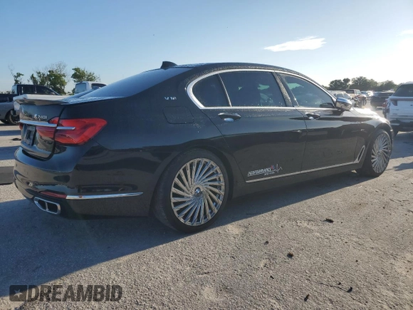 2017 BMW 7 Series 740i xDrive with VIN WBA7E4C34HGU99964, listed as a Copart auction lot 69808464 with 93,423 mi miles and Non Repairable. Bid and sale history available at carsss.com. Image 3.