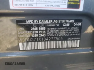 2008 Mercedes-Benz S 550 with VIN WDDNG71X18A227506, listed as a Copart auction lot 50419835 with 205,397 mi miles and Clean Title. Bid and sale history available at DreamBid. Image 12.
