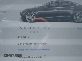 2014 Tesla Model S 60 z VIN 5YJSA1S16EFP40968, wystawiony jako IAAI lot #42331754 z przebiegiem 159 717 mil mil oraz . Historia ofert i sprzedaży dostępna na DreamBid. Obrazek 15.