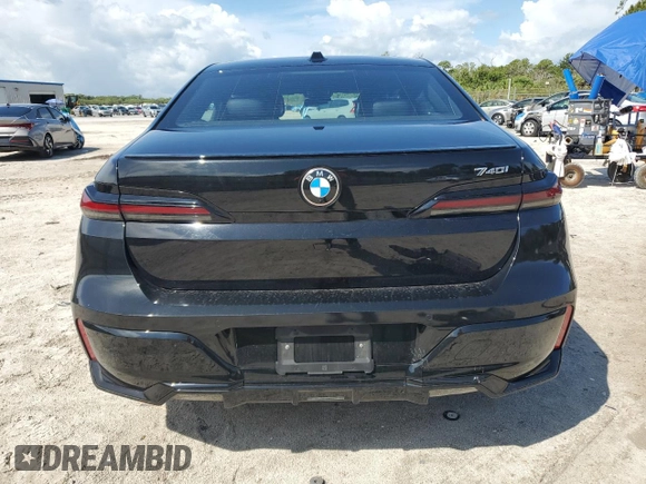 2023 BMW 7 Series 740i with VIN WBA23EH08PCM32908, listed as a Copart auction lot 59144245 with Not provided miles and Non repairable. Bid and sale history available at DreamBid. Image 6.