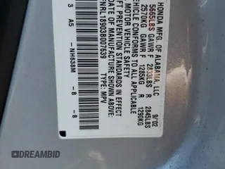 2003 Honda Odyssey EX-L z VIN 5FNRL18903B007639, wystawiony jako Copart lot #57230975 z przebiegiem 189 235 mil mil oraz Szkoda całkowita • Salvage title. Historia ofert i sprzedaży dostępna na DreamBid. Obrazek 13.