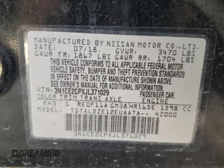 2018 Nissan Note SV with VIN 3N1CE2CPXJL371029, listed as a Copart auction lot 72412964 with 71,282 mi miles and Salvage Title. Bid and sale history available at DreamBid. Image 15.