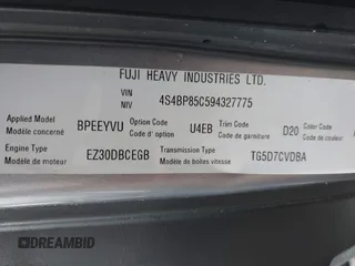 2009 Subaru Outback Limited с VIN 4S4BP85C594327775, выставлен на аукционе IAAI как лот 42183442 с пробегом 117 213 миль миль и . История ставок и продаж доступна на DreamBid. Изображение 9.