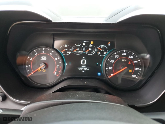 2016 Chevrolet Camaro 2LT with VIN 1G1FD1RSXG0129424, listed as a Copart auction lot 86807184 with 108,442 mi miles and Salvage Title. Bid and sale history available at carsss.com. Image 9.