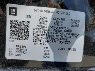 2021 Cadillac XT4 AWD Sport with VIN 1GYFZFR43MF054379, listed as a Copart auction lot 55338315 with 53,693 mi miles and Salvage title. Bid and sale history available at DreamBid. Image 14.