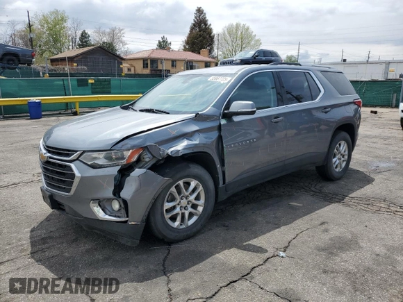2018 Chevrolet Traverse LT Cloth z VIN 1GNERGKW9JJ170589, wystawiony jako Copart lot #55987725 z przebiegiem 125 818 mil mil oraz Szkoda całkowita • Salvage title. Historia ofert i sprzedaży dostępna na DreamBid. Obrazek 1.