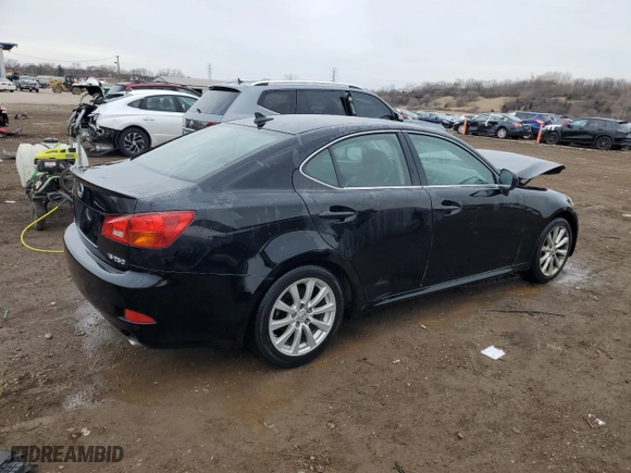 2008 Lexus IS 250 with VIN JTHBK262685079887, listed as a Copart auction lot 49215985 with 220,262 mi miles and Salvage Title. Bid and sale history available at carsss.com. Image 3.