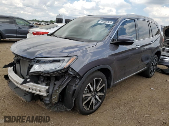 2022 Honda Pilot Touring 7-Passenger with VIN 5FNYF6H6XNB014347, listed as a Copart auction lot 56869745 with 31,513 mi miles and Salvage title. Bid and sale history available at DreamBid. Image 1.