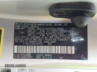 2013 Toyota Highlander Limited with VIN 5TDDK3EH9DS181923, listed as a IAAI auction lot 42139593 with 320,605 mi miles and . Bid and sale history available at DreamBid. Image 9.