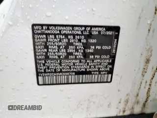 2021 Volkswagen Atlas SE с VIN 1V2WR2CA9MC598706, выставлен на аукционе Copart как лот 60489345 с пробегом 106 340 миль миль и Списание • Salvage title. История ставок и продаж доступна на DreamBid. Изображение 14.
