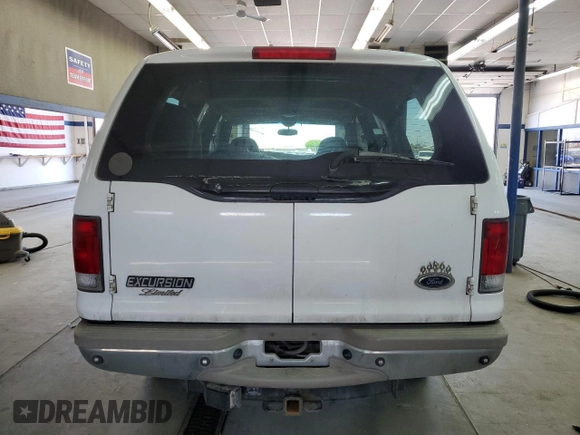 2001 Ford Excursion Limited with VIN 1FMNU43S51EC36951, listed as a Copart auction lot 58416995 with 199,911 mi miles and Salvage title. Bid and sale history available at DreamBid. Image 6.