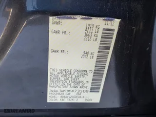 2013 Nissan Altima 2.5 SL with VIN 1N4AL3AP1DN473509, listed as a IAAI auction lot 41371667 with 192,000 mi miles. Bid and sale history available at carsss.com. Image 9.