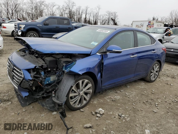 2022 Hyundai Accent Limited with VIN 3KPC34A60NE188192, listed as a Copart auction lot 44692355 with 51,752 mi miles and Salvage Title. Bid and sale history available at carsss.com. Image 1.