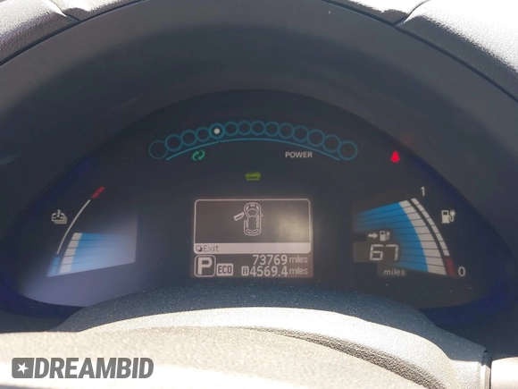 2015 Nissan LEAF SL with VIN 1N4AZ0CP8FC303950, listed as a IAAI auction lot 42396987 with 73,769 mi miles and . Bid and sale history available at DreamBid. Image 17.