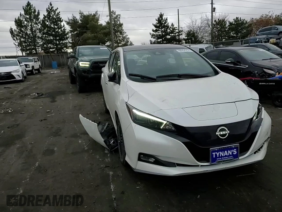 2025 Nissan LEAF SV Plus with VIN 1N4CZ1CV2SC559072, listed as a Copart auction lot 88994255 with 2,929 mi miles and Salvage Title. Bid and sale history available at carsss.com. Image 10.