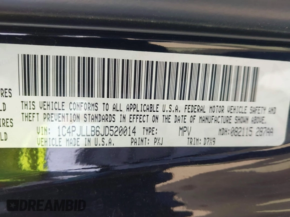 2018 Jeep Cherokee Latitude Plus with VIN 1C4PJLLB6JD520014, listed as a IAAI auction lot 41771997 with 171,405 mi miles. Bid and sale history available at carsss.com. Image 9.