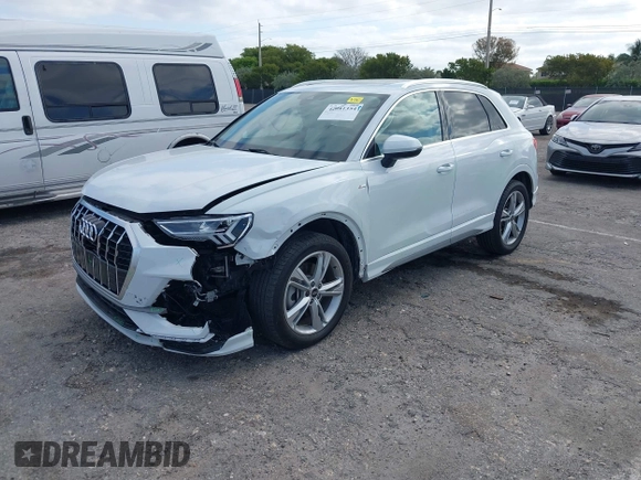 2022 Audi Q3 S line Premium Plus with VIN WA1EECF32N1065423, listed as a IAAI auction lot 42081354 with 27,071 mi miles and . Bid and sale history available at DreamBid. Image 2.