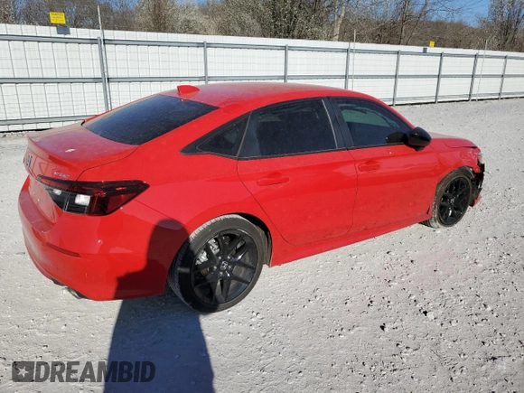 2025 Honda Civic Sport with VIN 2HGFE2F51SH510352, listed as a Copart auction lot 49004975 with 5,056 mi miles and Salvage title. Bid and sale history available at DreamBid. Image 3.