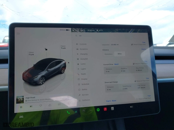 2023 Tesla Model Y Long Range with VIN 7SAYGDEE3PA204992, listed as a IAAI auction lot 41849104 with 22,490 mi miles. Bid and sale history available at carsss.com. Image 7.