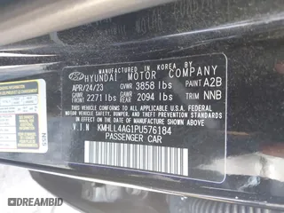 2023 Hyundai Elantra SE with VIN KMHLL4AG1PU576184, listed as a IAAI auction lot 41099901 with 41,471 mi miles. Bid and sale history available at carsss.com. Image 9.