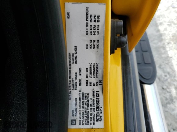2006 Hummer H3 with VIN 5GTDN136968311311, listed as a Copart auction lot 54820585 with 157,718 mi miles and Clean Title. Bid and sale history available at carsss.com. Image 13.