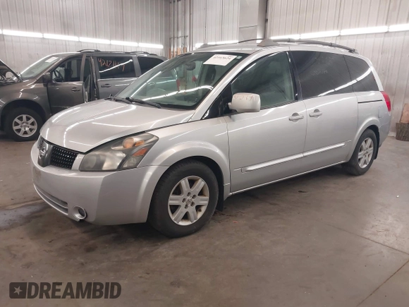 2004 Nissan Quest S with VIN 5N1BV28U34N343743, listed as a IAAI auction lot 42163624 with 105,900 mi miles. Bid and sale history available at carsss.com. Image 2.