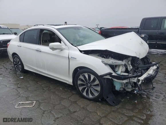 2014 Honda Accord Hybrid EX-L with VIN 1HGCR6F54EA002278, listed as a Copart auction lot 43958245 with 185,376 mi miles and Salvage Title. Bid and sale history available at carsss.com. Image 4.