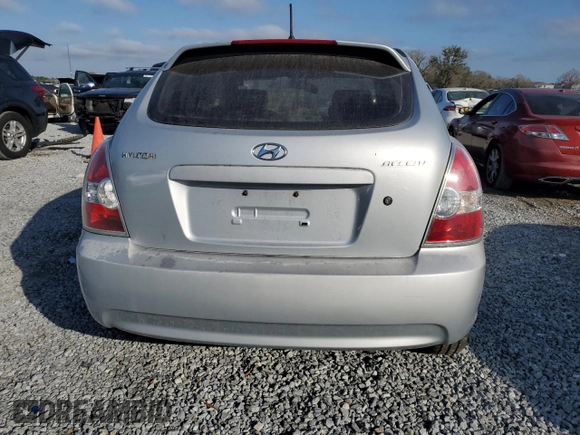 2007 Hyundai Accent GS with VIN KMHCM36C27U001623, listed as a Copart auction lot 45192065 with 130,289 mi miles and Salvage Title. Bid and sale history available at carsss.com. Image 6.