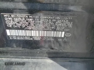 2012 Lexus IS 250 with VIN JTHBF5C21C5166406, listed as a Copart auction lot 55521305 with 123,708 mi miles and Salvage title. Bid and sale history available at DreamBid. Image 12.