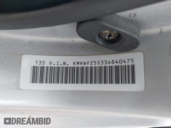 2003 Hyundai Sonata with VIN KMHWF25S33A840475, listed as a IAAI auction lot 41783799 with 181,890 mi miles. Bid and sale history available at carsss.com. Image 9.