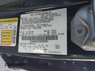 2017 Ford Fusion Titanium with VIN 3FA6P0SU2HR309895, listed as a IAAI auction lot 40963527 with 80,761 mi miles and . Bid and sale history available at DreamBid. Image 9.