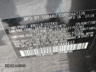 2025 Subaru Forester Premium with VIN JF2SLDDC8SH444437, listed as a IAAI auction lot 41771942 with 4,246 mi miles. Bid and sale history available at carsss.com. Image 9.