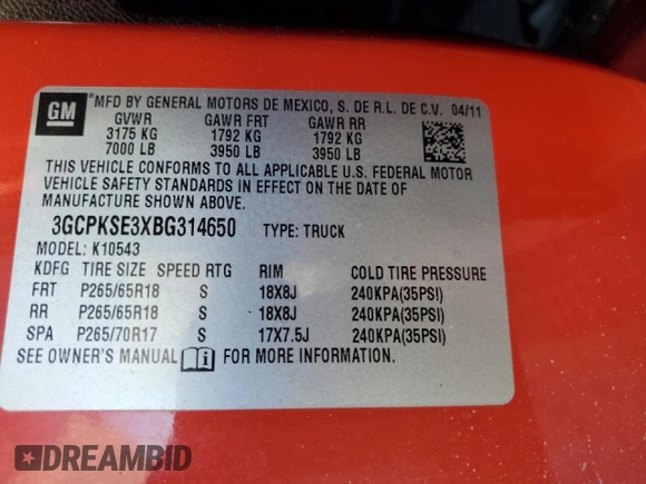 2011 Chevrolet Silverado 1500 LT with VIN 3GCPKSE3XBG314650, listed as a Copart auction lot 46709735 with 171,259 mi miles and Salvage Title. Bid and sale history available at DreamBid. Image 15.