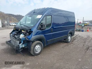 2023 Ram ProMaster Cargo with VIN 3C6LRVBG1PE599526, listed as a IAAI auction lot 41910156 with 1,504 mi miles. Bid and sale history available at carsss.com. Image 2.