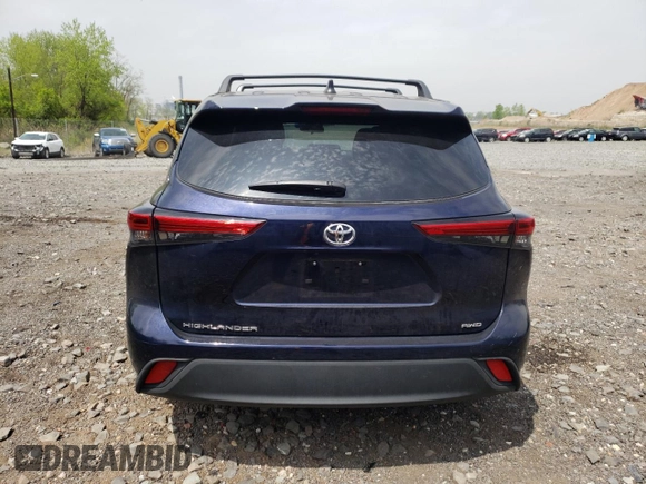 2022 Toyota Highlander L with VIN 5TDCZRBH0NS582664, listed as a Copart auction lot 52276834 with 23,648 mi miles and Salvage title. Bid and sale history available at DreamBid. Image 6.