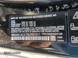 2024 BMW 8 Series M850i xDrive with VIN WBABC4C07RCP91011, listed as a Copart auction lot 48820935 with 3,336 mi miles and Salvage Title. Bid and sale history available at carsss.com. Image 12.