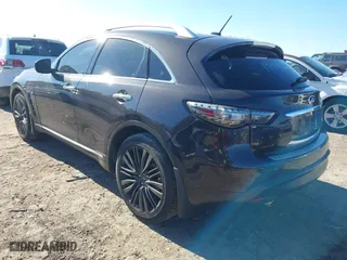 2017 Infiniti QX70 with VIN JN8CS1MU9HM140437, listed as a IAAI auction lot 41270542 with 72,312 mi miles. Bid and sale history available at carsss.com. Image 3.