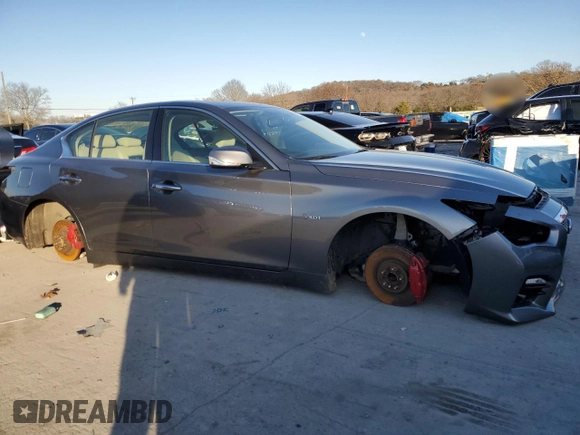 2017 Infiniti Q50 Red Sport 400 with VIN JN1FV7AP5HM851332, listed as a Copart auction lot 84598074 with Not Provided miles and Salvage Title. Bid and sale history available at DreamBid. Image 4.