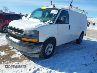 2019 Chevrolet Express Cargo Van with VIN 1GCWGAFP2K1165836, listed as a IAAI auction lot 41413698 with 139,469 mi miles. Bid and sale history available at carsss.com. Image 2.