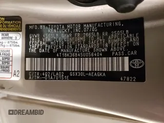 2005 Toyota Avalon XL with VIN 4T1BK36B45U056404, listed as a Copart auction lot 53120005 with 274,190 mi miles and Salvage Title. Bid and sale history available at DreamBid. Image 12.