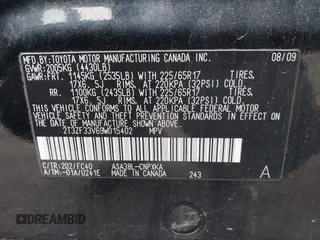 2009 Toyota RAV4 with VIN 2T3ZF33V69W015402, listed as a IAAI auction lot 41356354 with 1 mi miles. Bid and sale history available at carsss.com. Image 9.