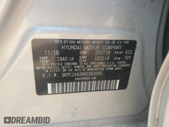 2019 Hyundai Accent SE with VIN 3KPC24A36KE065095, listed as a Copart auction lot 48913645 with 90,246 mi miles and Salvage Title. Bid and sale history available at DreamBid. Image 12.