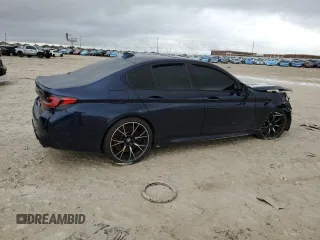 2021 BMW M5 with VIN WBS83CH08MCF62017, listed as a Copart auction lot 85252854 with 0 mi miles and Salvage Title. Bid and sale history available at carsss.com. Image 3.