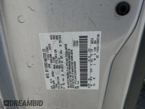 2011 Ford Ranger XLT with VIN 1FTLR4FE2BPA05689, listed as a Copart auction lot 53840635 with 171,296 mi miles and Salvage title. Bid and sale history available at DreamBid. Image 12.