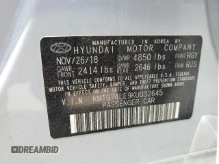 2019 Genesis G70 3.3T Advanced with VIN KMTG74LE9KU032645, listed as a Copart auction lot 61433474 with 60,440 mi miles and Salvage Title. Bid and sale history available at carsss.com. Image 12.