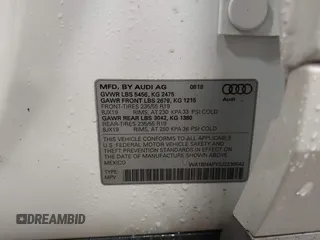 2018 Audi Q5 Premium Plus with VIN WA1BNAFY3J2236543, listed as a IAAI auction lot 41936777 with 86,994 mi miles. Bid and sale history available at carsss.com. Image 9.