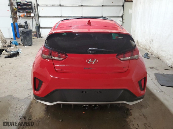 2019 Hyundai Veloster Turbo R-Spec with VIN KMHTH6AB8KU013806, listed as a Copart auction lot 67036063 with 15,599 mi miles. Bid and sale history available at carsss.com. Image 6.