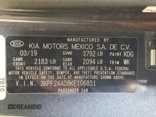 2019 Kia Forte LXS with VIN 3KPF24AD8KE106851, listed as a Copart auction lot 43610995 with 63,994 mi miles and Salvage Title. Bid and sale history available at DreamBid. Image 12.