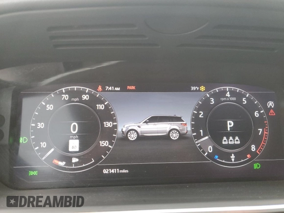 2021 Land Rover Range Rover Sport HSE Silver Edition with VIN SALWR2SU2MA752867, listed as a Copart auction lot 48233955 with 21,411 mi miles and Salvage title. Bid and sale history available at DreamBid. Image 9.